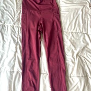 Yogalicious Lux Burgundy High Rise Cropped Length Fit
